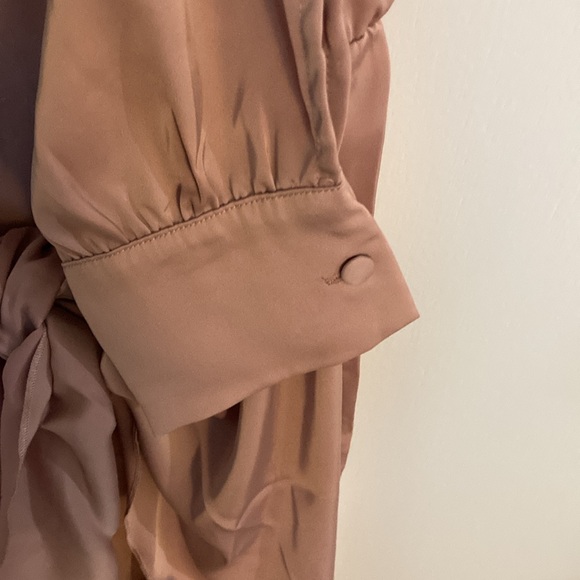 BTFBM Amazon, Dusty Rose, Casual Long Sleeve, wrap tie front, Mini dress Size, M - Picture 8 of 13